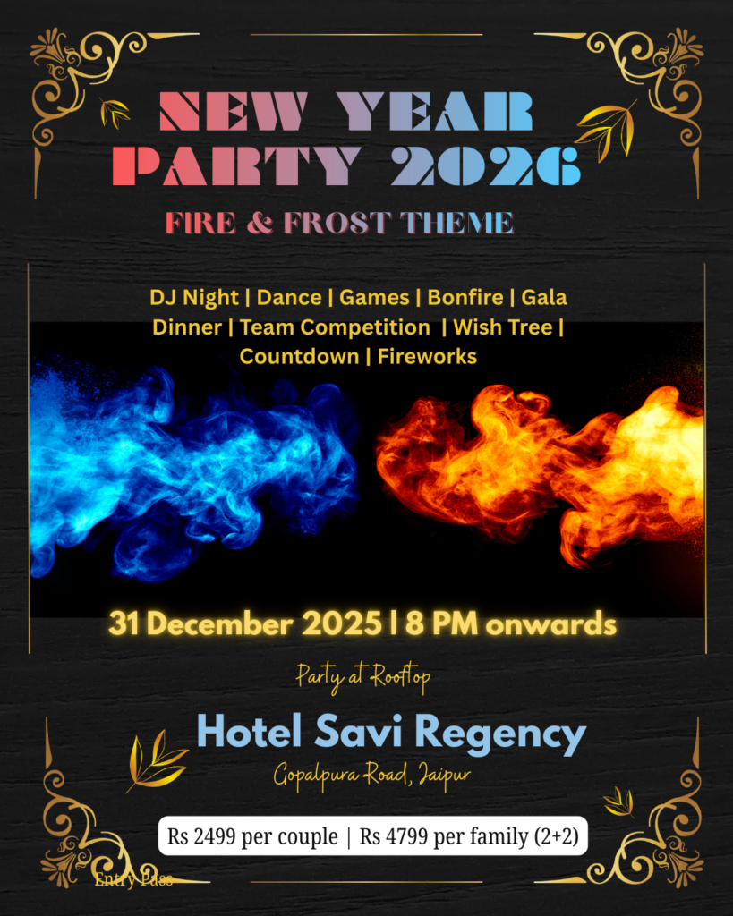 New year party 2026 Fire and Frost Theme jaipur